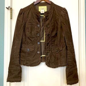 Super cute corduroy jacket. Brown/Olive. Size 8. Like new. From Anthropologie